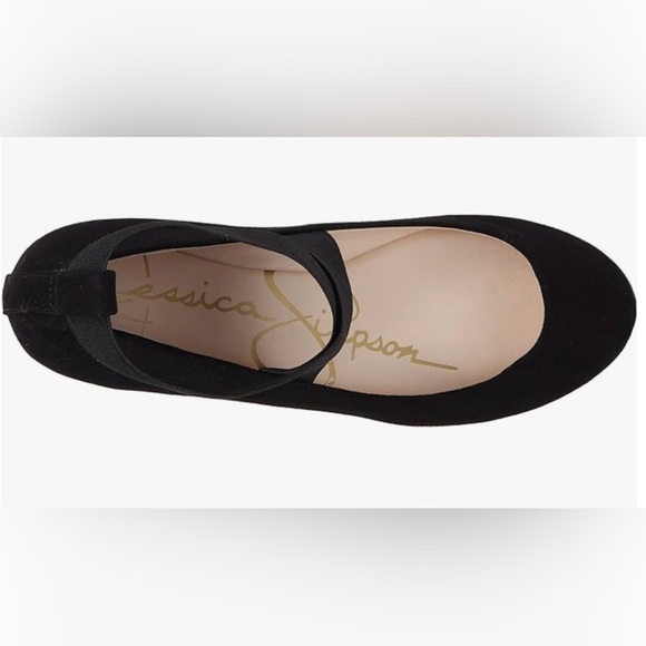 Jessica Simpson Women's Mandayss
Ballet Black Suede Flats Elastic Straps, Sz 8M - Picture 3 of 12